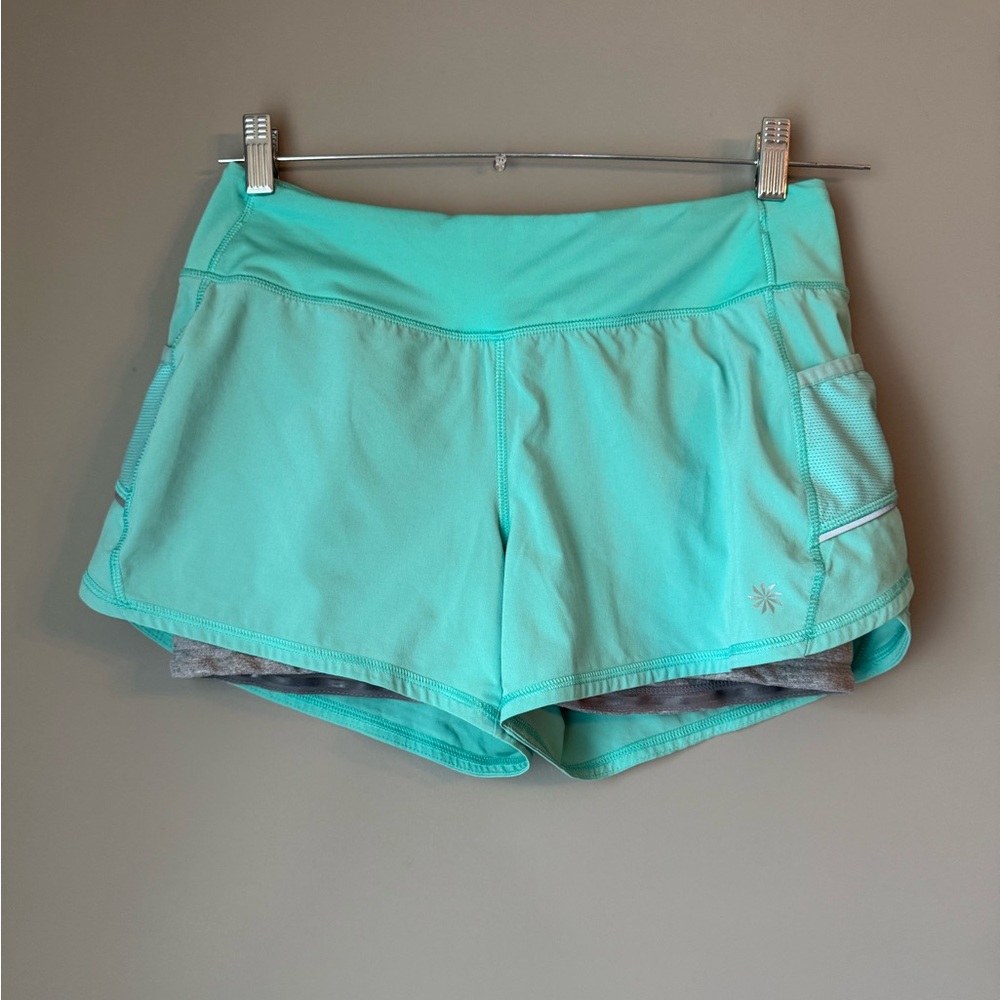 Athleta Teal and Gray Active shorts